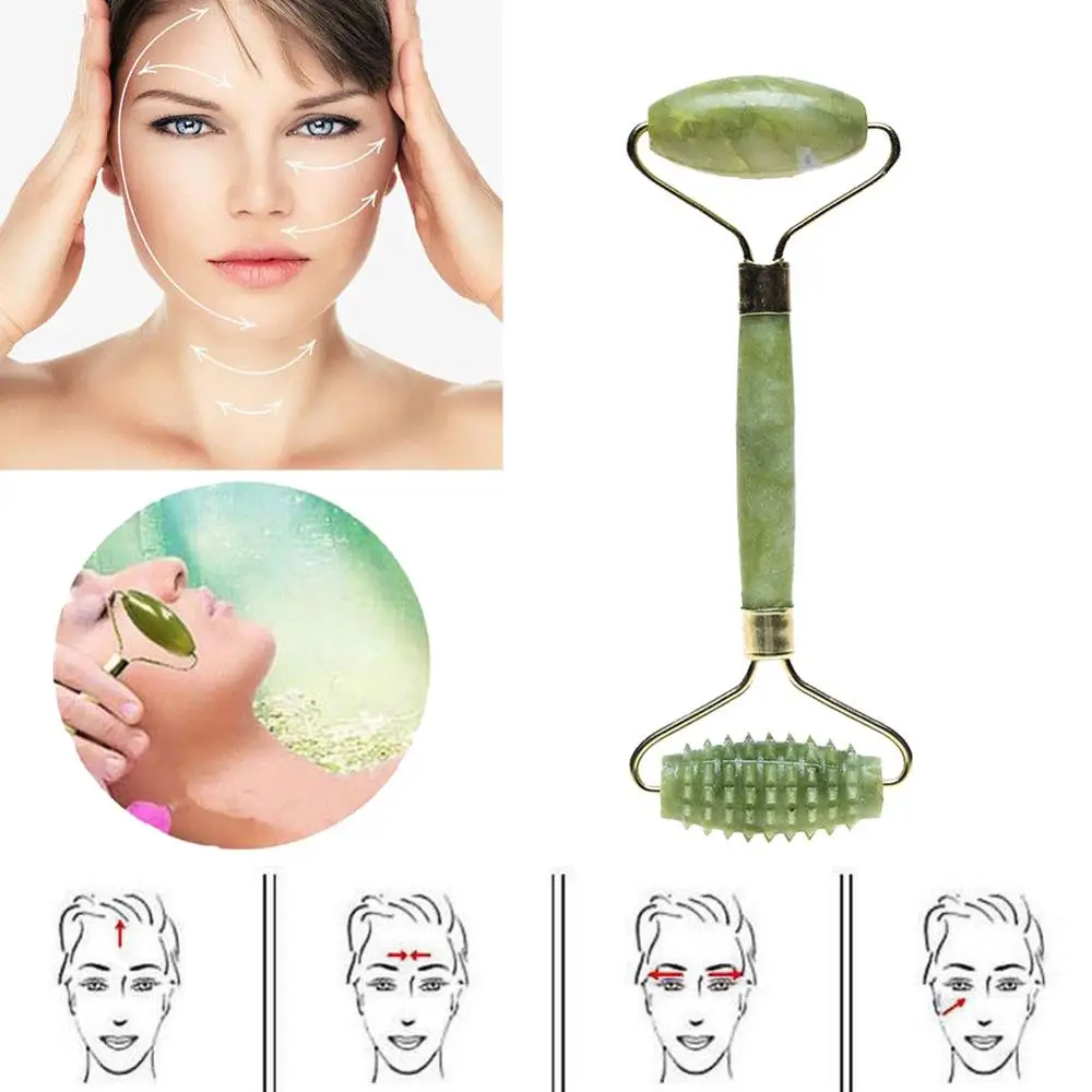 Натуральный косметический массаж лица 1 шт. Нефритовый роликовый массажер для