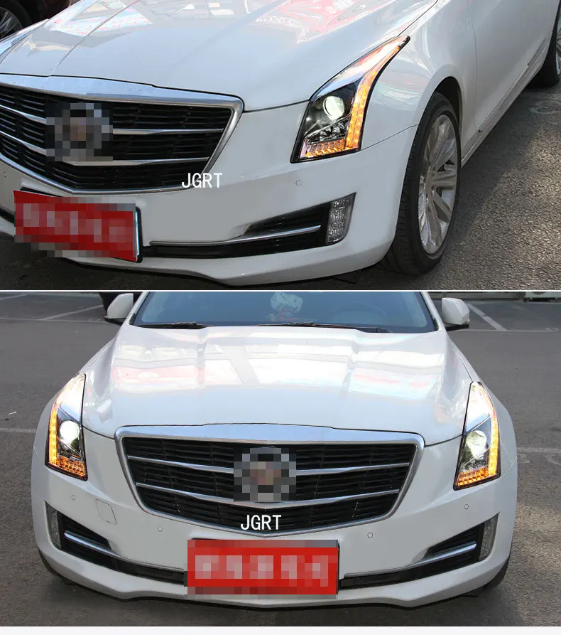 2 шт. светодиодный фонарь для Cadillac ATS- Автомобильный светодиодный фонарь с двойными ксеноновыми линзами автомобильные аксессуары дневные ходовые огни противотуманные фары
