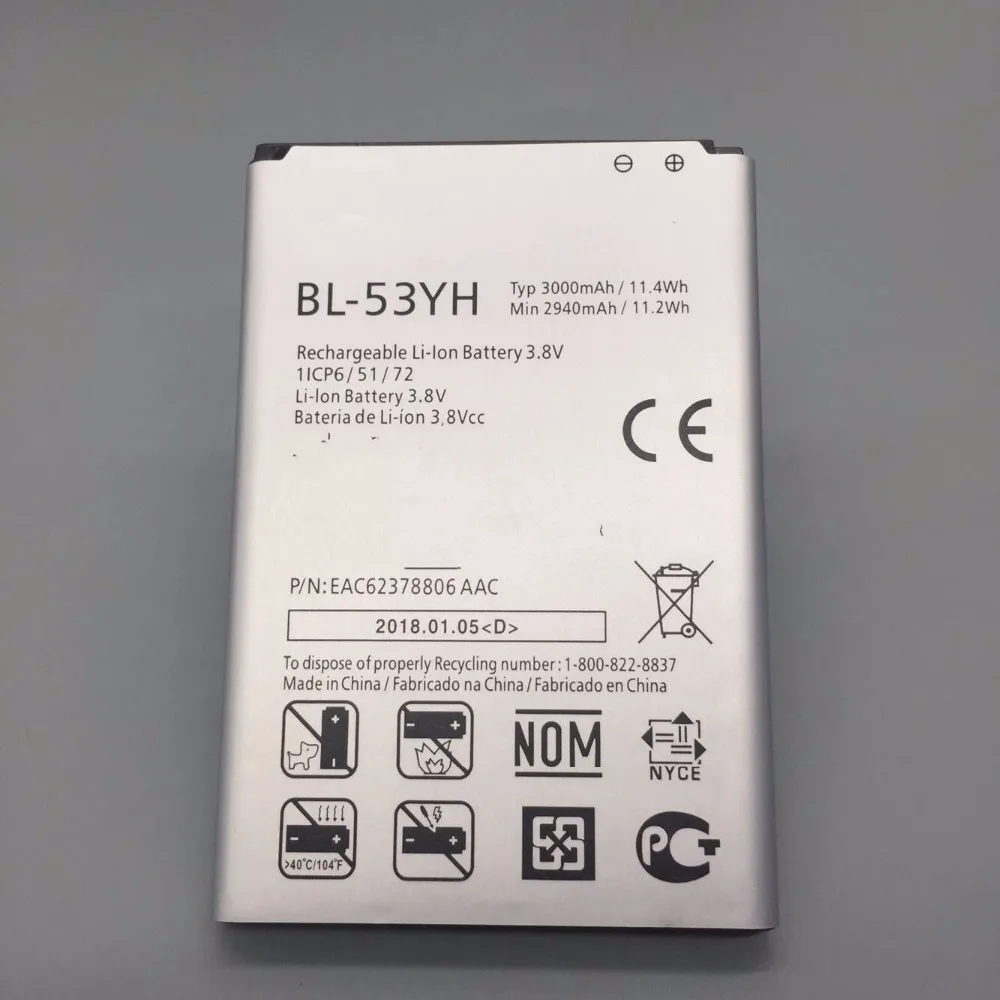 Новый 100% BL 53YH Аккумулятор для LG G3 D855 D850 D858 D859 F460 настоящий 3000 мАч