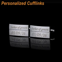 free shipping personalized namecufflinks brand designed wedding sliver customized cufflink for mens gifts laser engraved cl 020