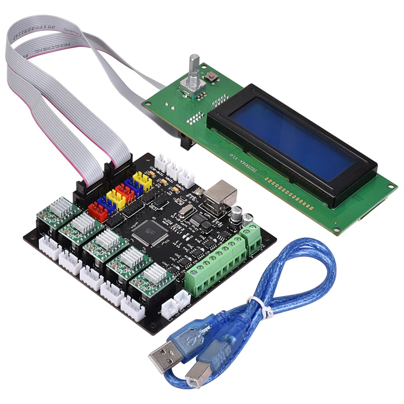 Biqu 2004 ЖК дисплей Smart Управление Лер RepRap Рампы 1.4 1.5 Дисплей панели и A4988 драйвер с