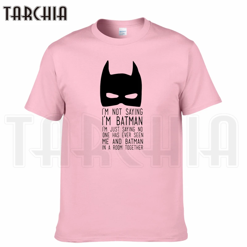 TARCHIA/ брендовая футболка с надписью «i'm not Say batman music», хлопковые футболки, мужские повседневные футболки с коротким рукавом для мальчиков, модная футболка