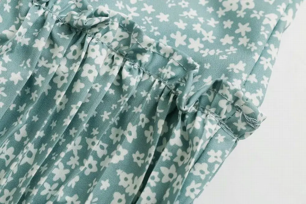 2019 za летнее женское платье с цветочным принтом Плиссированное Платье es vestidos