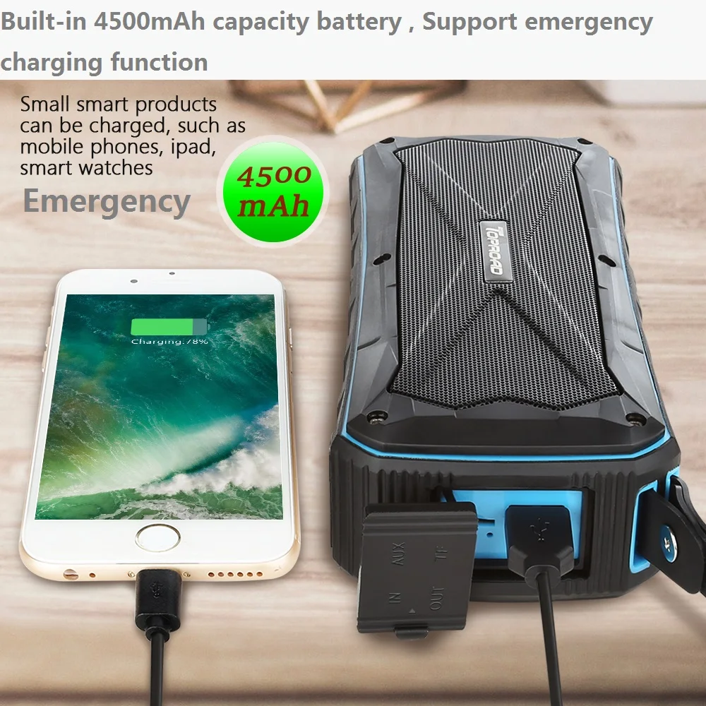 TOPROAD водонепроницаемый Bluetooth динамик Портативный внешний беспроводной