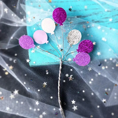 05 purple Креативный Блестящий маленький воздушный шар Железный Топпер для торта кекс украшение для кексов детский душ Детский подарок на день рождения свадьбу - Цвет: 05 purple
