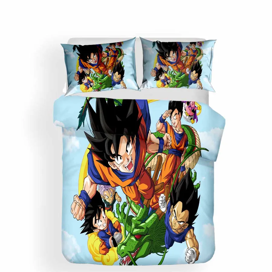 HELENGILI 3D Bedding Set Dragon Ball Print Duvet Cover Set Bedcloth with Pillowcase Bed Set Home Textiles#LZ-24
