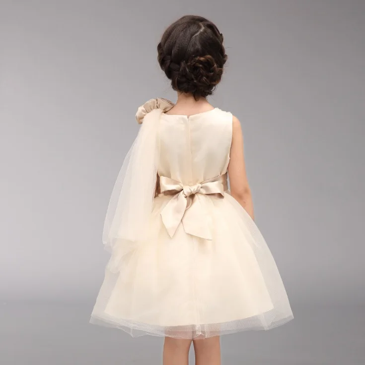 Summer girl's solid color piano performance dress | Детская одежда и обувь