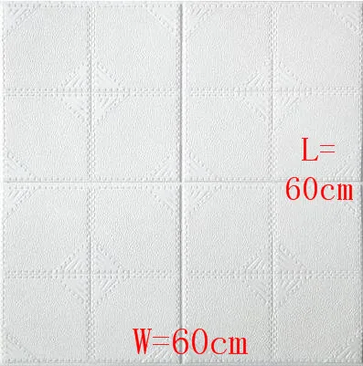 white 60 by 60cm Самоклеящиеся обои, кожа, мягкий, водонепроницаемый, толстый, трехмерный гостиной ТВ стены-153 - Цвет: white 60 by 60cm