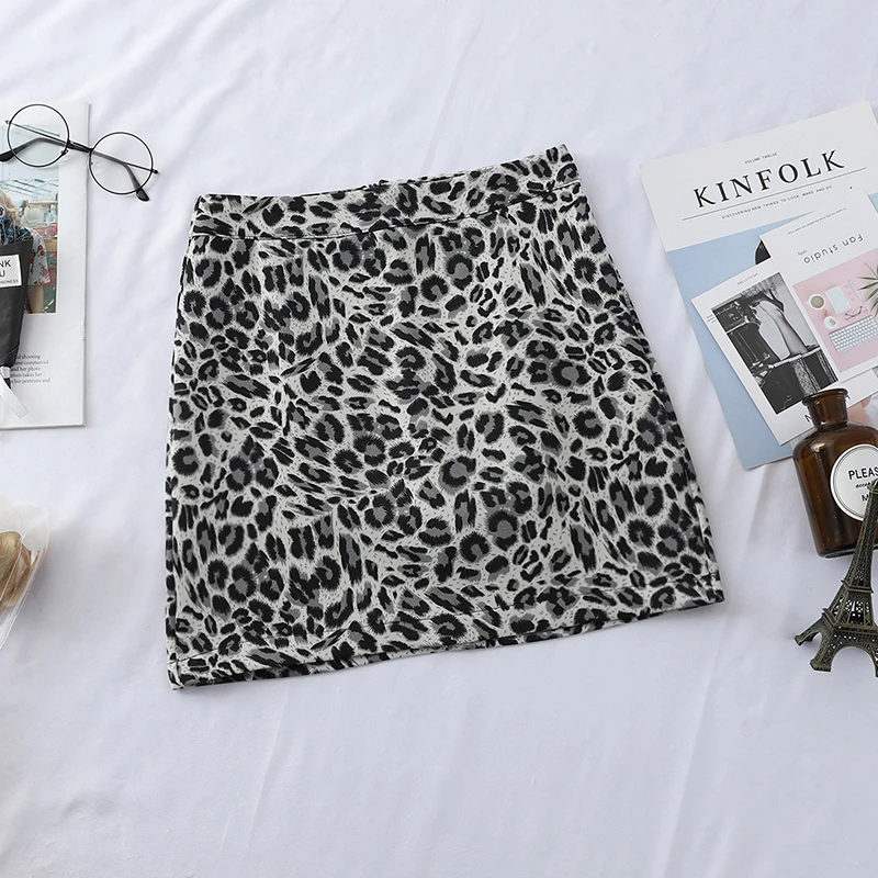 Женская юбка с леопардовым принтом Heliar Клубная облегающая мини высокой талией в