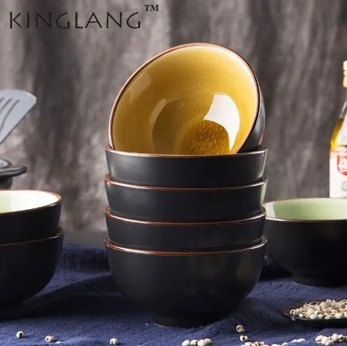 KINGLANG 1 шт. японский ледяной Глазурованный керамический случайный цвет бытовой еды суп рисовая чаша кухонные товары