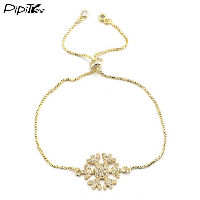 Браслет Pipitree со снежинками и цветами для женщин мужские шармы цвета розового