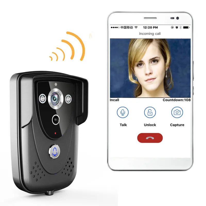 

Mountainone WI-FI Wireless Video Door Phone Doorbell Intercom With Night Vision waterproof IP55 Free Shipping Wifi doorbell