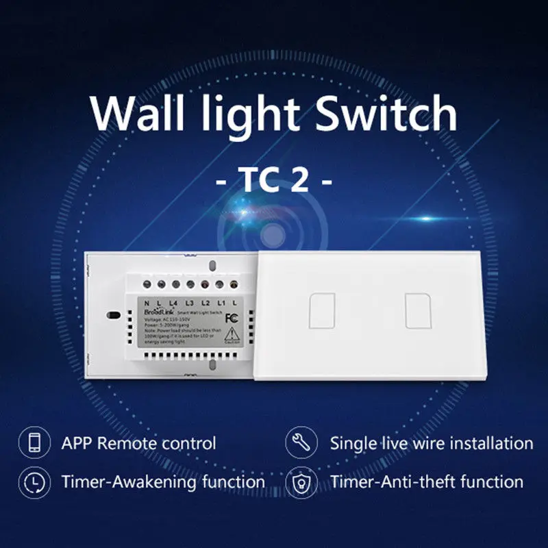Broadlink TC2 WiFi переключатель 110 В 220 световые переключатели Сенсорная панель стандарт