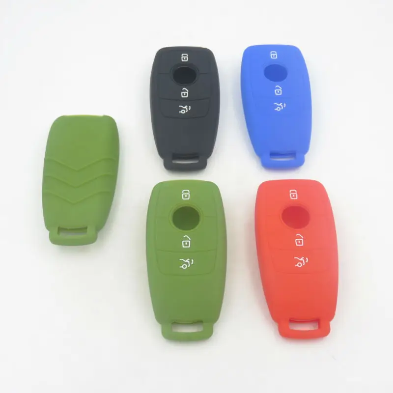 

Silicone Car Key Case Cover For Benz 2016 2017 E Class 3 Buttons Remote Key Jacket For Benz