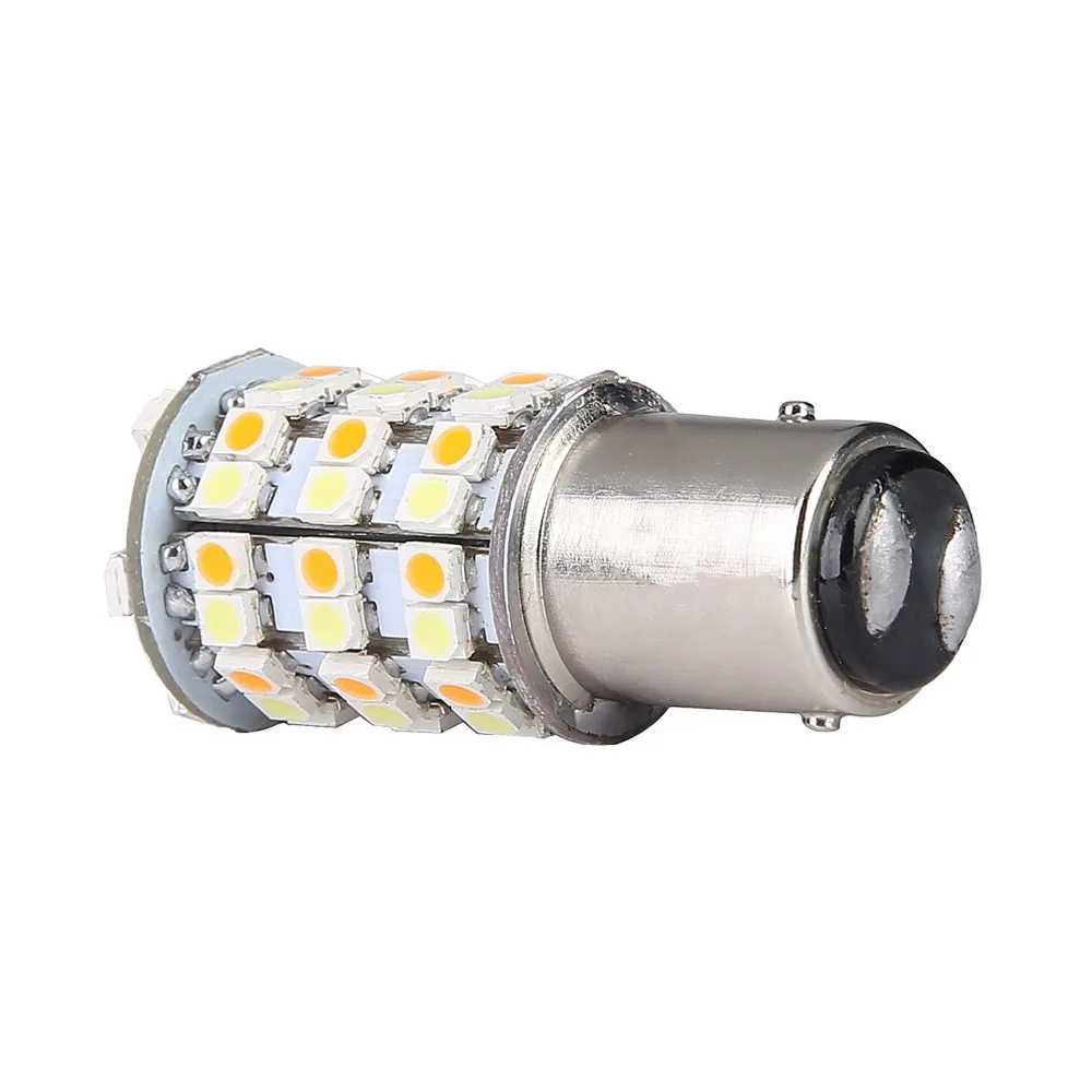 Новинка! 2 шт. 12 В 1157 BAY15D 3157 7443 3528 60 SMD двойной цвет желтый/белый с переключателем