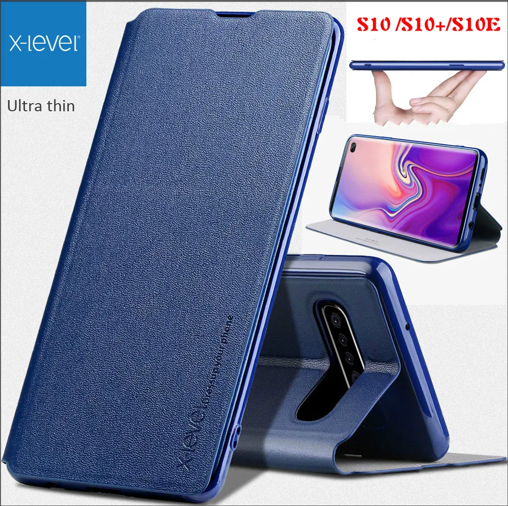X Level Book Flip PU кожаный чехол для Samsung Galaxy S10 Ультратонкий PLUS + Funda Capa Stand S10e