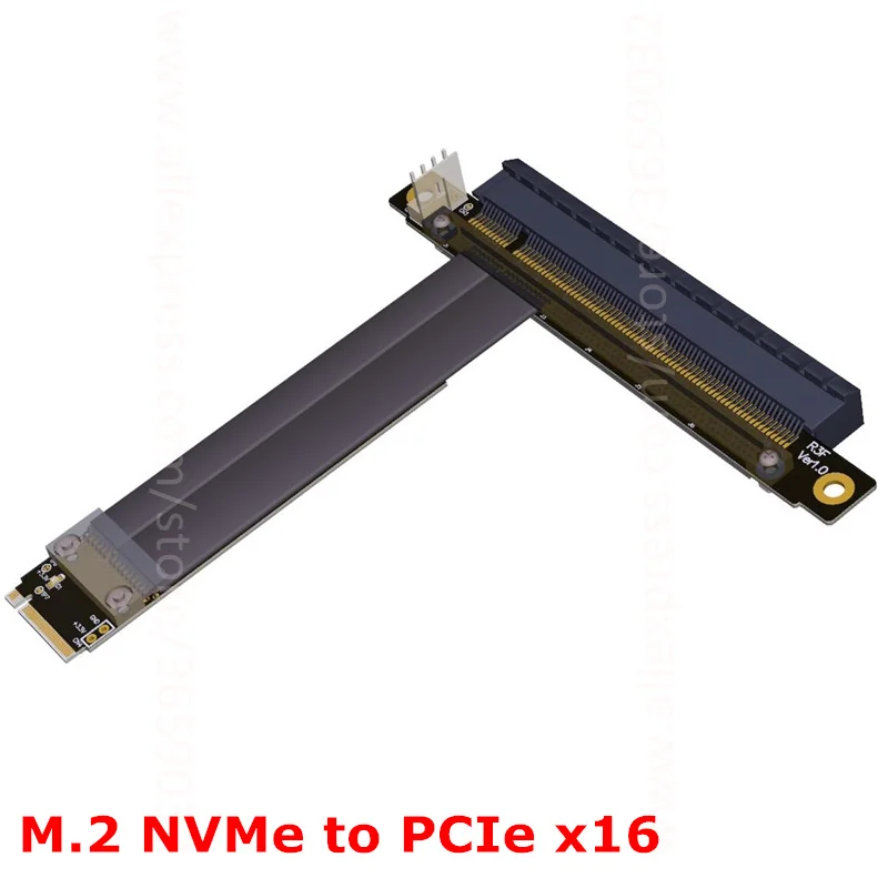 M2 M.2 NGFF NVMe M key к PCI e x16 Райзер карте Gen3.0 кабель 32G/bps Express PCIe 16x Удлинительный ключ 2230