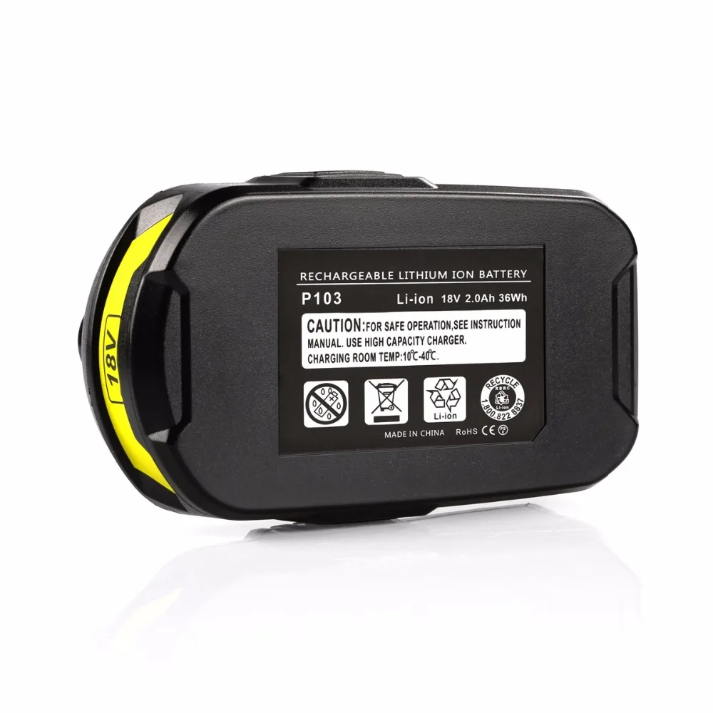 Cncool Ryobi P103 18 V 2.0Ah литий ионный Мощность инструмент Перезаряжаемые Батарея