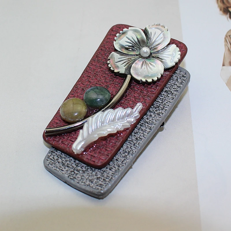 Женская Винтажная брошь ручной работы элегантная перламутровая в форме цветка