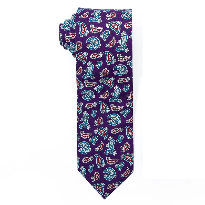 PCT-021 Cotton Tie Портной Смит 7,5 см с принтом Пейсли Цветочный Хлопок Галстуки Мода дизайнер Красочные Пейсли цветок галстуки галстук для мужчин свадьба - Цвет: PCT-021 Cotton Tie