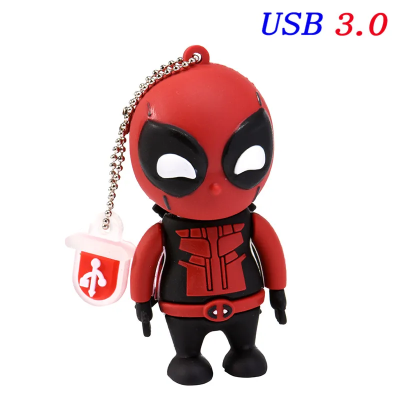 JASTER Мультфильм Горячая Высокая скорость USB флэш-накопитель мультфильм Marvel Человек-Паук серии Дэдпул USB 3,0 64 ГБ 32 ГБ 16 ГБ usb-носитель - Цвет: A