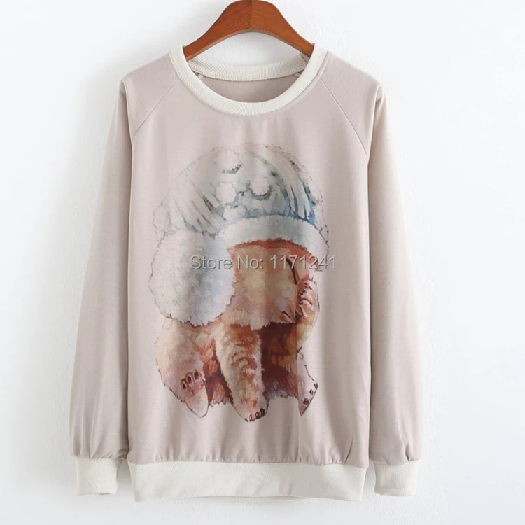 2014 winter women's loose-fitting long-sleeved pullover with a brand print design women sweater knitting cardigan | Женская одежда