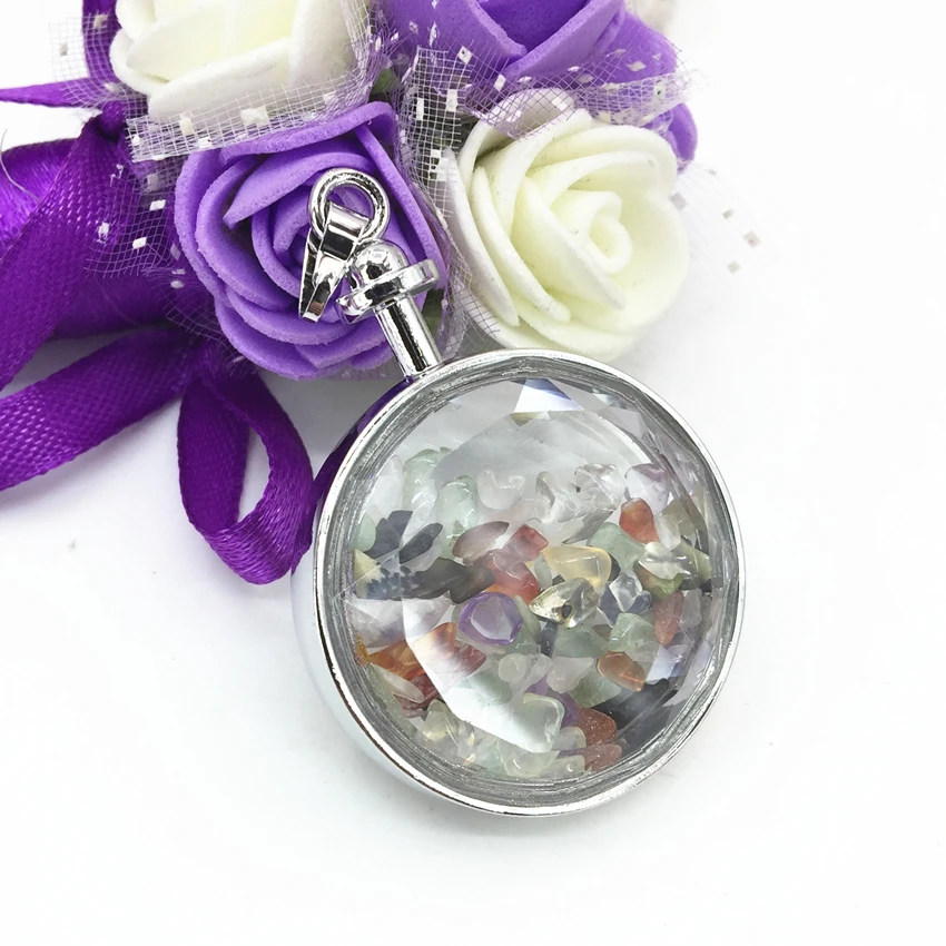 Оптовая цена Круглый Кулон-капля из натурального камня многоцветный кристалл