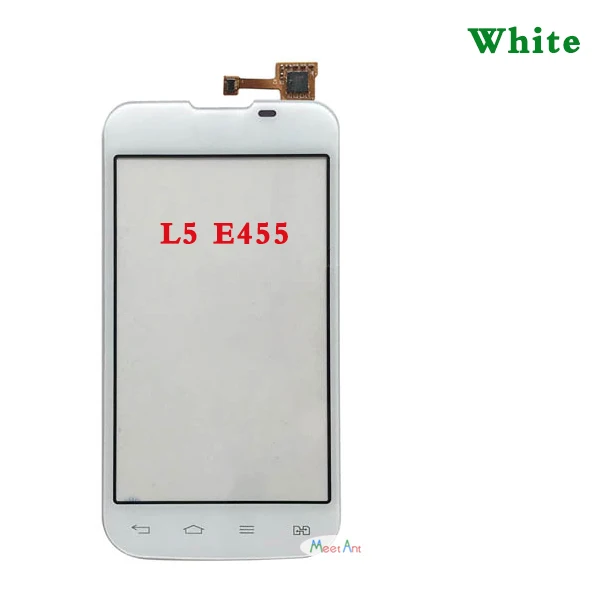 E455 White Замена 3," для LG Optimus L5 II E460 E450 и L5X DUAL E455 сенсорный экран дигитайзер сенсор внешняя стеклянная панель объектива - Цвет: E455 White