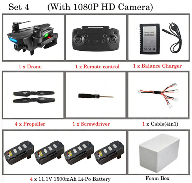 Set4 CG033 бесщеточный GPS FPV RC Дрон с 1080 P HD WiFi Gimbal камера или нет Вертолет камеры складной Квадрокоптер Дрон с GPS - Цвет: Set4