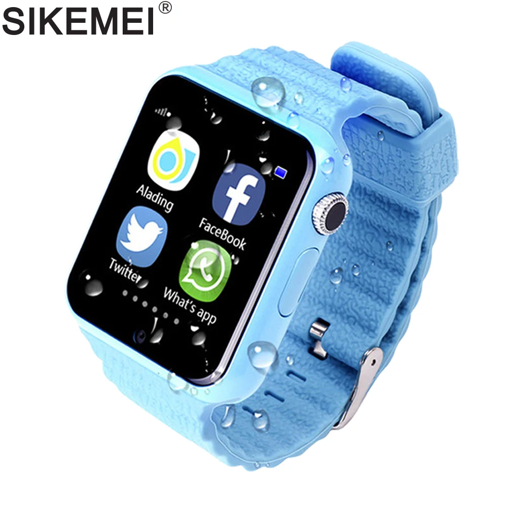 

SIKEMEI Kids GPS Smart Watch Safe Watch Phone Location Finder Tracker Camera Anti-lost SOS Call Waterproof V7K for Android iOS