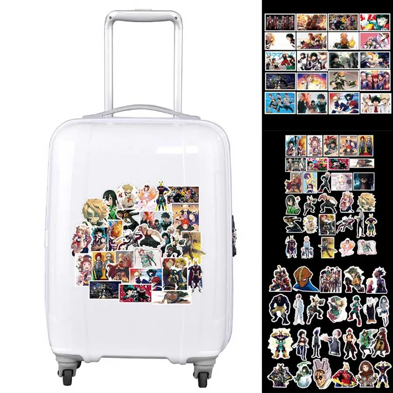 100Pcs/pack My Hero Academia Anime Sticker Skateboard Waterproof Trolley Case Laptop Stickers Toys Gifts For Kids | Канцтовары для