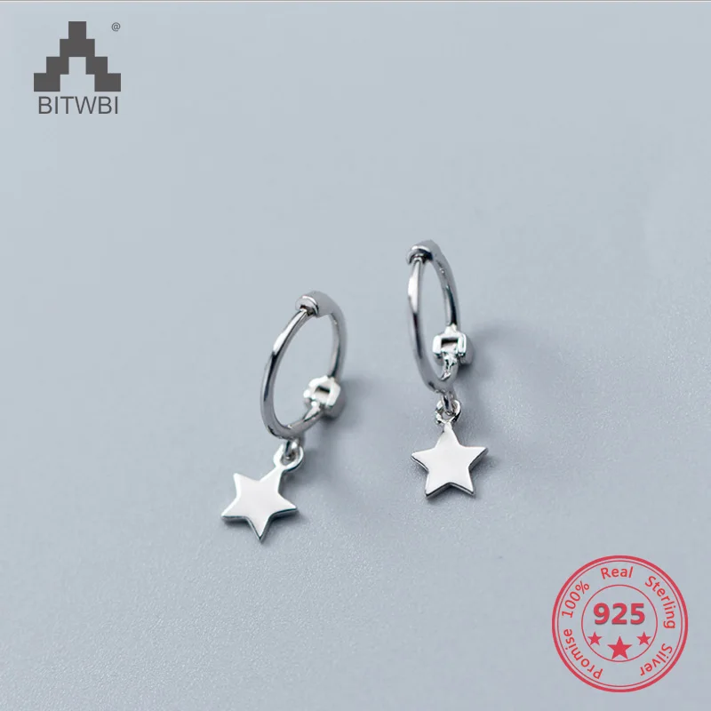 

Exquisited 925 Sterling Silver Star Earrings for Women Simple Ear Piercing Earrings Bohemia Bijoux Brincos