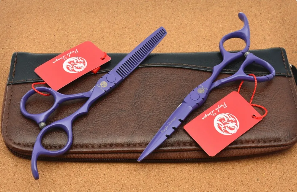Z1010 6 In. Purple Dragon Japan 440C Hairdressing Scissors Cutting Shears Thinning Professional Human Hair | Красота и здоровье