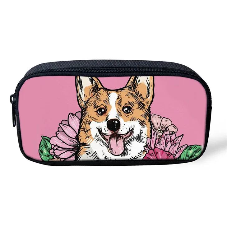 Z3013K Nopersonality Cute Corgi Dog School Bag Set Black Child Schoolbag for Teenager Girls Boys Junior Primary Children Kids Book Bags - Цвет: Z3013K