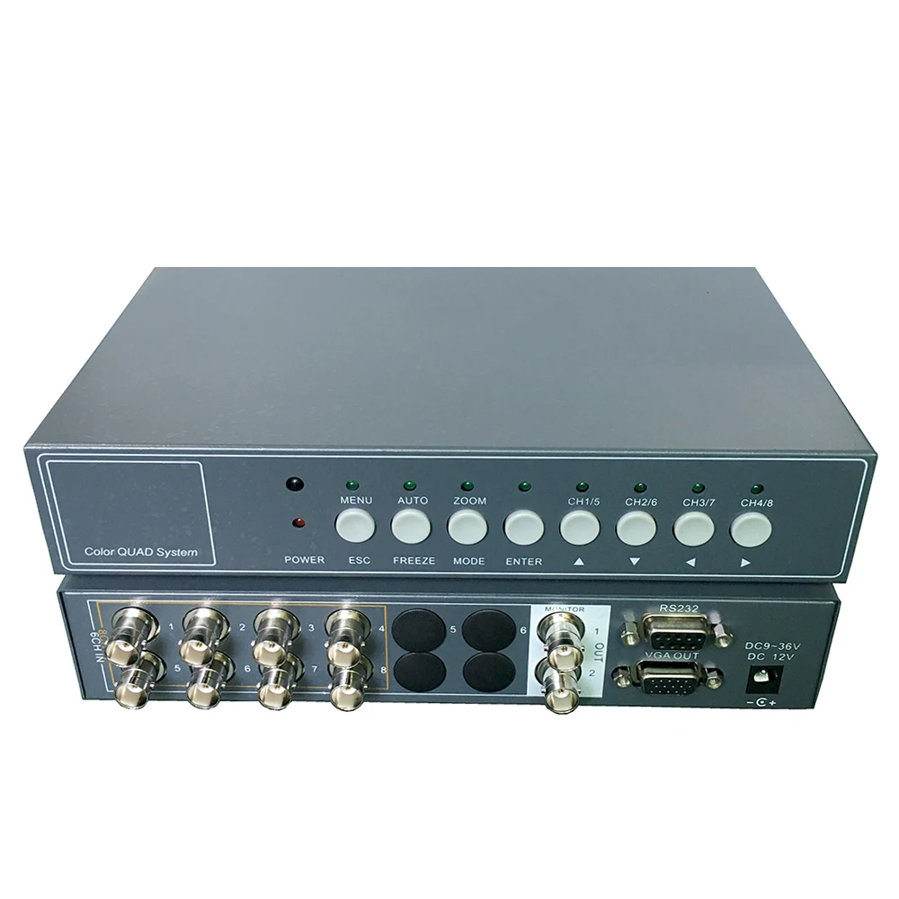 

YiiSPO 8CH видео сплиттер Высокая производительность 8chanle CCTV процессор видео Quad с VGA/BNC выход и дистанционное управление RS232