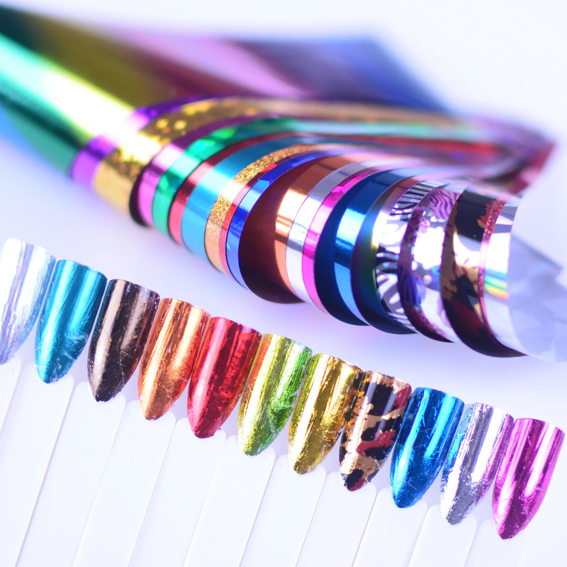 24 шт. цветная лазерная переводная бумага для ногтей Звездная наклейка аксессуары