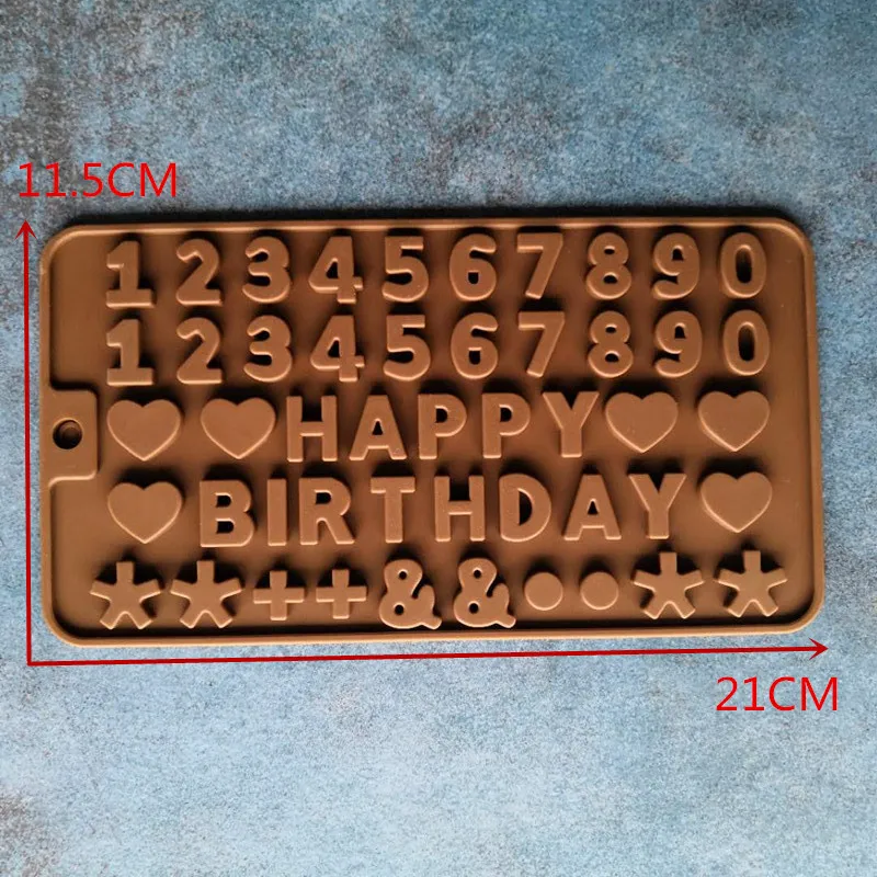 DIY цифровой символ любви с днем рождения силиконовая форма для шоколада A960|Формы