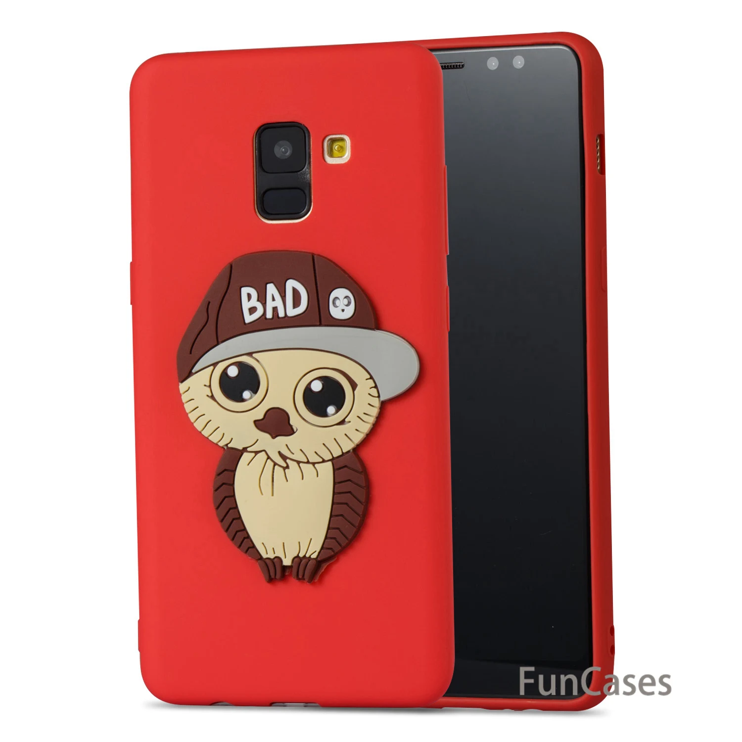 Красивый чехол Сова СПС Сотовая связь samsung A8 плюс 2018 Мягкий силиконовый для