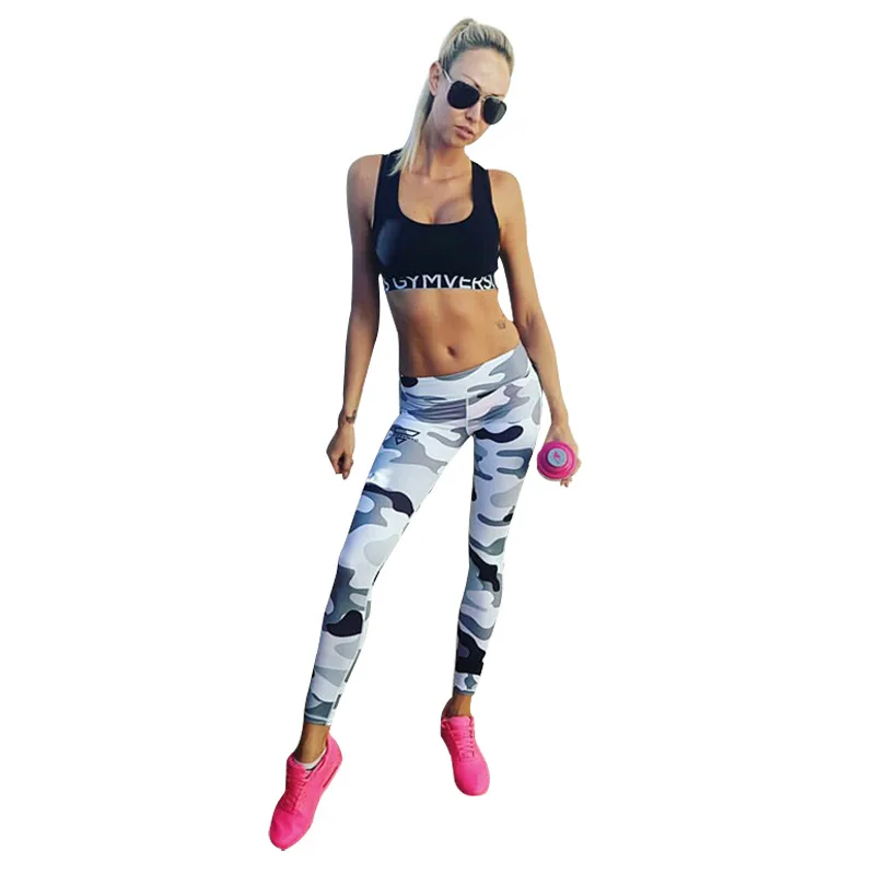 Камуфляж печати Для женщин спортивные трусы ботильоны-Длина Тощий дышащий