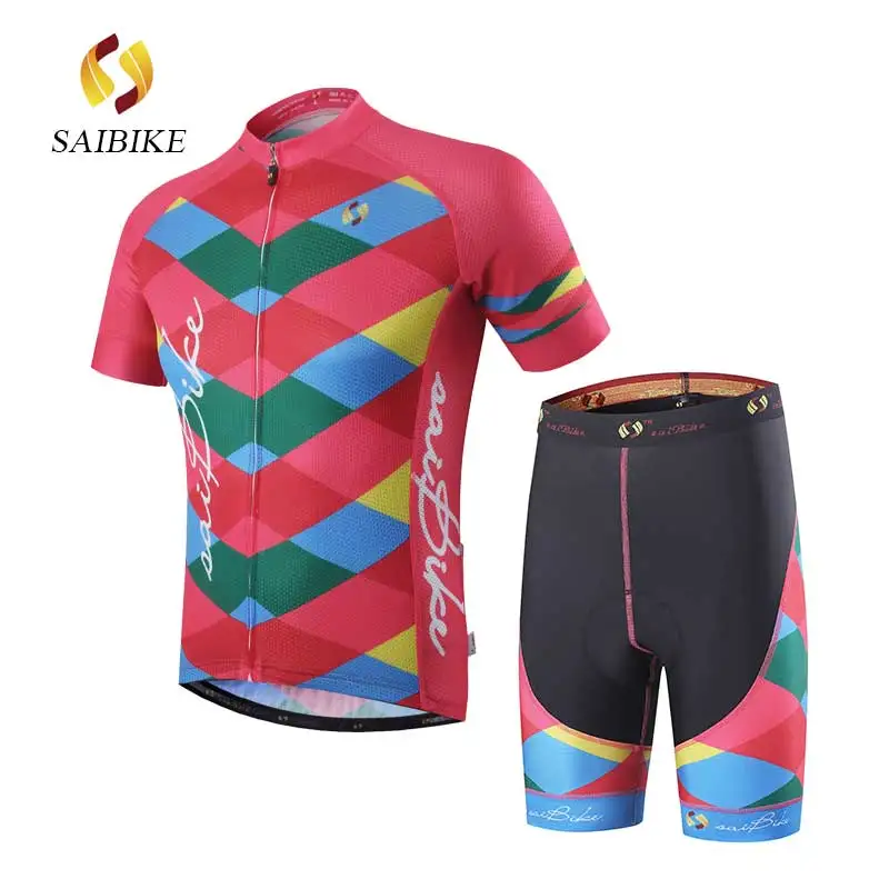 s1614 short sets SaiBike Велоспорт Джерси для мужчин нагрудник шорты комплект Ropa Ciclismo Одежда быстросохнущая Bicicleta одежда fietskleding wielrennen zomer heren - Цвет: s1614 short sets