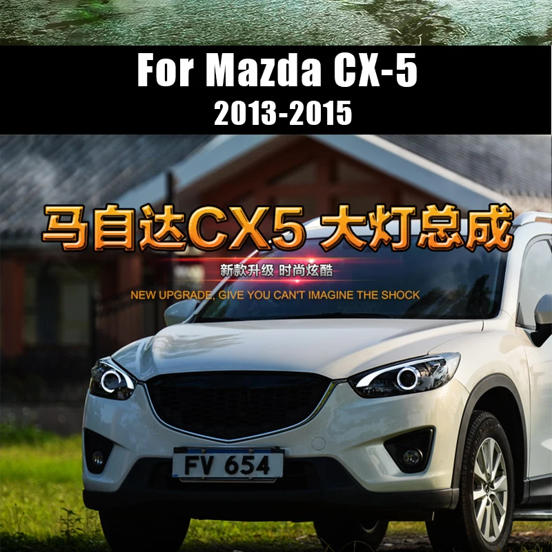 Автомобильный Стайлинг для Mazda CX-5 фары 2011- CX5 светодиодный фонарь DRL Bi Xenon объектив Высокий Низкий Луч парковочная противотуманная фара