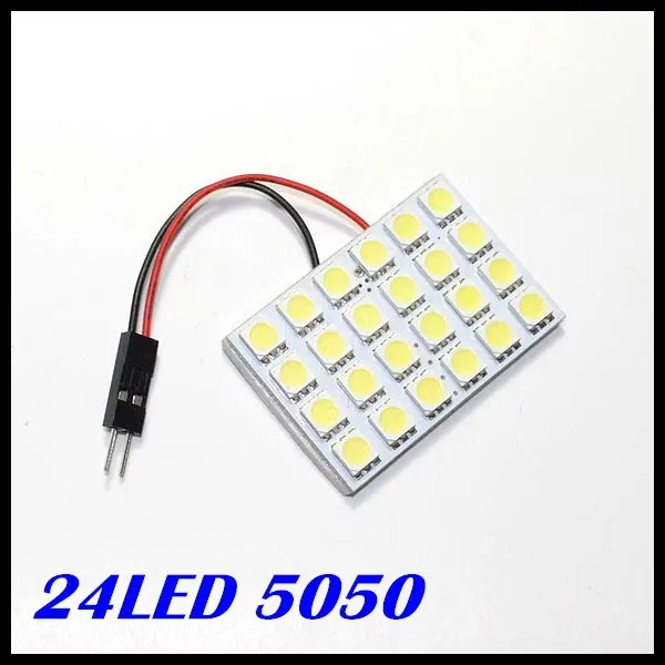 5 комплектов автомобильная светодиодсветильник панель 24SMD 5050 с 2 переходниками|led