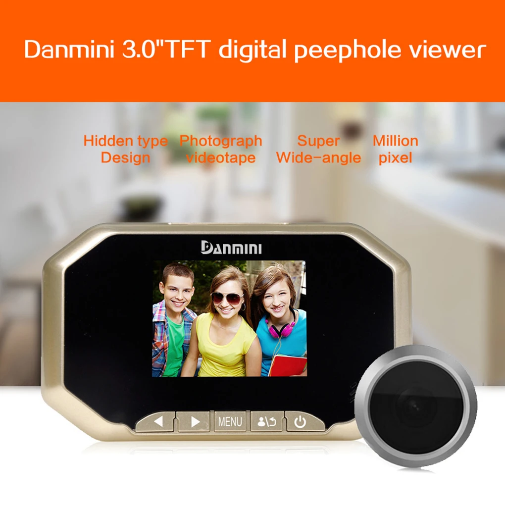 Горячая Распродажа Daminin 3," HD цифровой глазок 140 дверной Звонок камера для домашней безопасности
