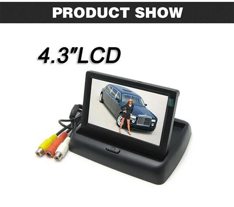 XYCING 4,3 дюймов складной TFT lcd Зеркало заднего вида автомобиля монитор парковки+ 7 ИК-огней Водонепроницаемая камера заднего вида ночного видения автомобиля
