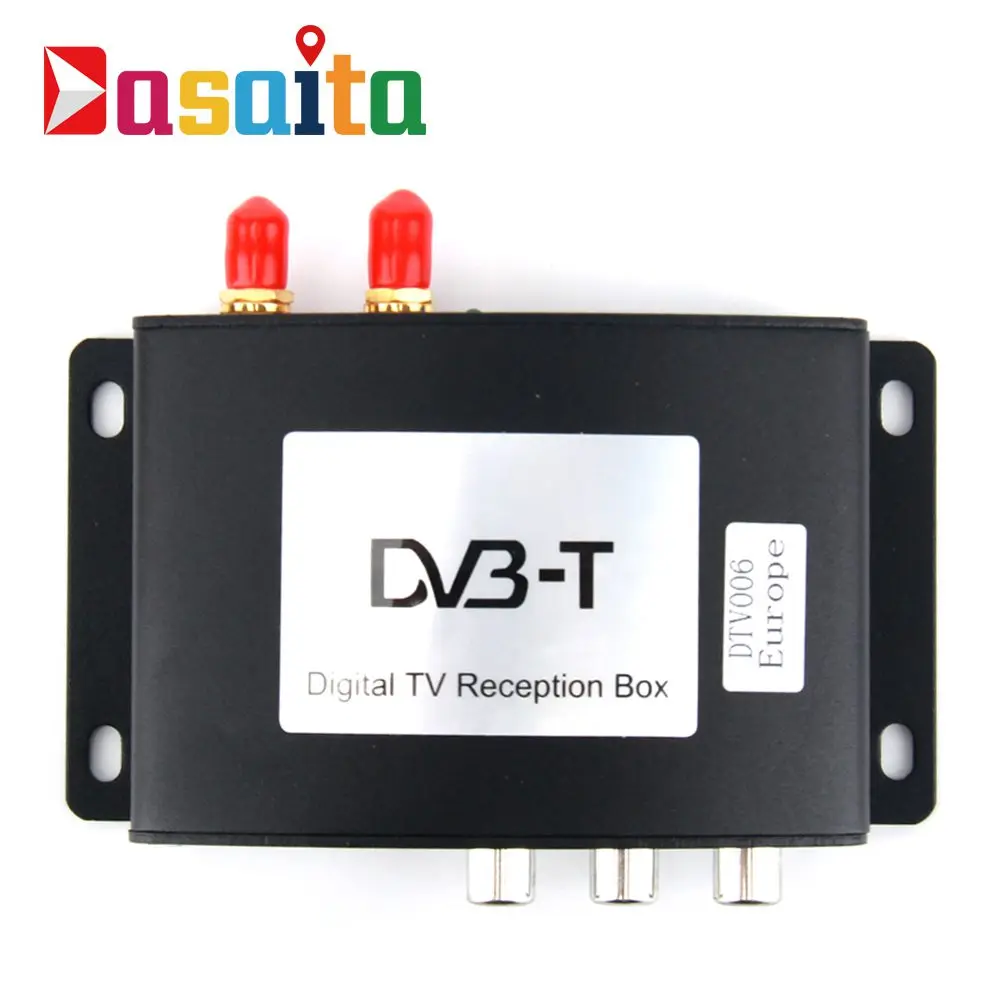 Hotaudio высокая скорость HD автомобильный тв тюнер мобильный DVB-T T2 MPEG-4 цифровой ТВ приемник коробка двойные антенны для России Европейский - Название цвета: DVB-T-For Europe