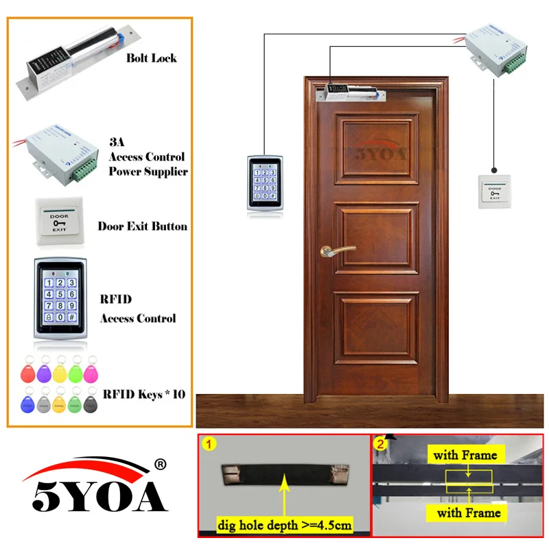B02Blt Железная RFID система контроля доступа умный дверной замок Безопасный Комплект Электронный Открыватель ворот домашний гараж цифровой набор электро магнитный - Цвет: B02Blt