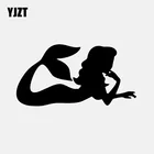 YJZT 16,9 см * 8,7 см Виниловая наклейка на автомобиль русалка с изображением рыбок и девушек, забавная наклейка, черныйсеребристый цвет