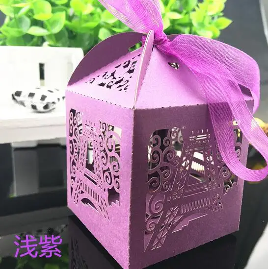 100 шт Эйфелева башня лазерная резка коробка конфет Свадебная для вечеринок