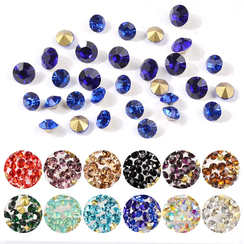 Круглый стеклянный наконечник Стразы ювелирные изделия имитация чешского