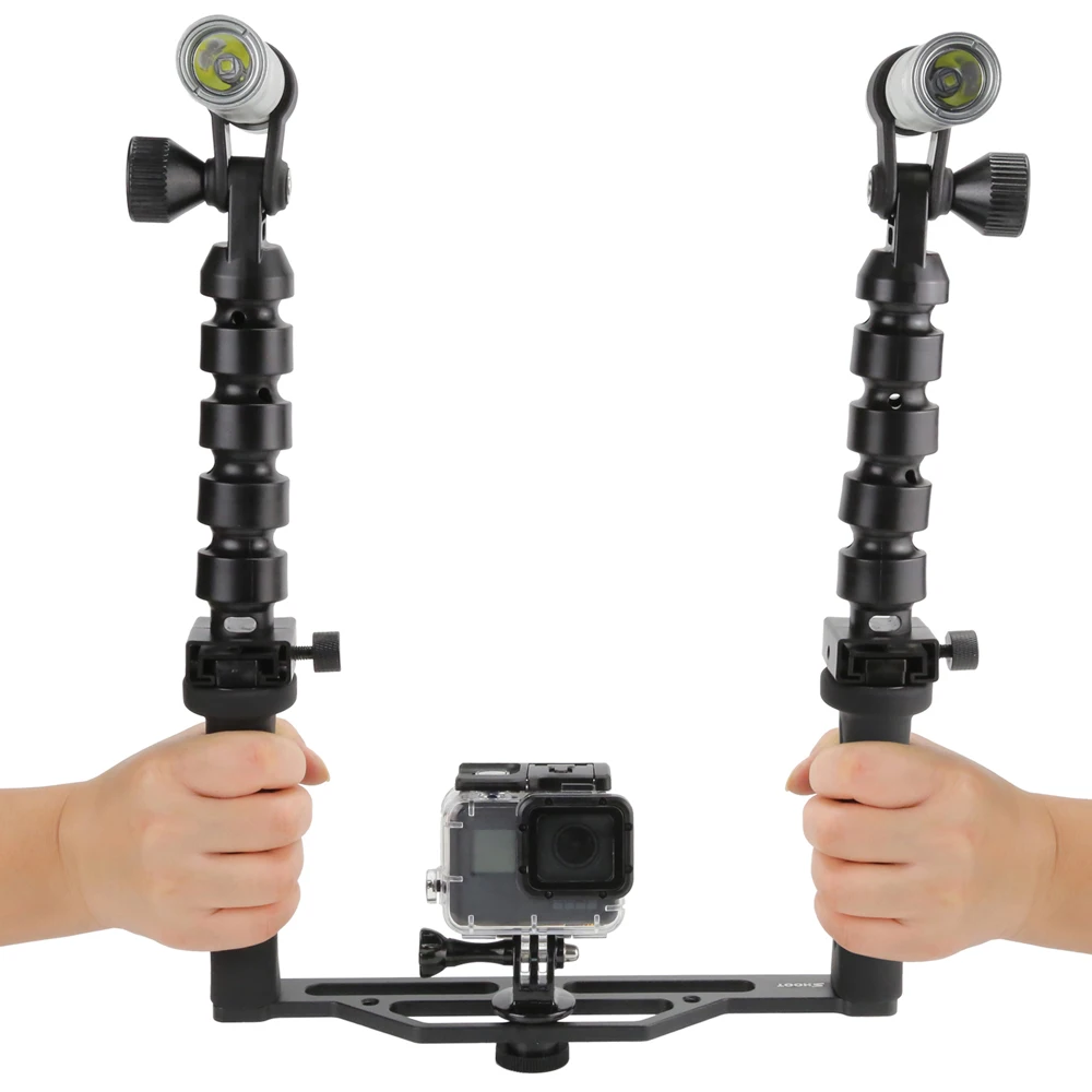 Ручной Стабилизатор для дайвинга + фонарики GoPro Hero 7 6 5 4 3 SJCAM Xiaomi Yi 4K Eken SLR DSLR